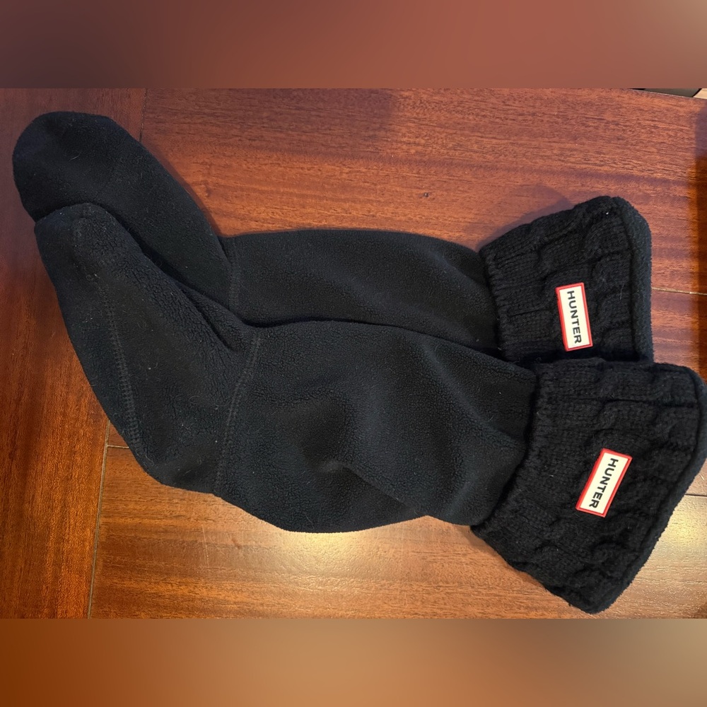 Hunter Cable Boot Socks - Black - Tall